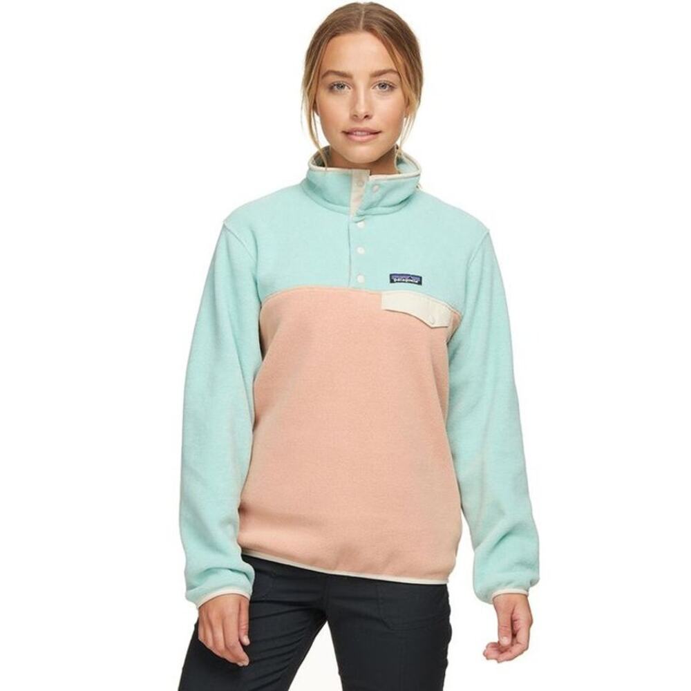 Patagonia Women's Synchilla Fleece Snap Up Sweater Pink Blue Size Medium